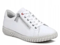 Sneakersy damskie - Buty damskie sportowe sneakersy białe skórzane Rieker N0900-81 40 - miniaturka - grafika 1