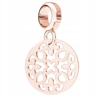 Wisiorki - Charms Kwiat Rozeta różowe złoto srebro 925 - miniaturka - grafika 1