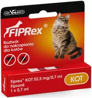 Artykuły przeciw pasożytom - Fiprex Spot-on solution dla kotów - 1 pipeta x 0,7 ml - miniaturka - grafika 1