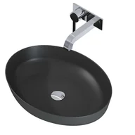 Umywalki - Elita Umywalka nablatowa RIKA 52x40 Cream anthracite matt 145004 - miniaturka - grafika 1