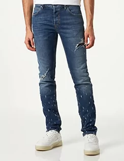 Spodnie męskie - Just Cavalli Spodnie męskie z 5 kieszeniami dżinsów, 470 indygo, 30 - grafika 1
