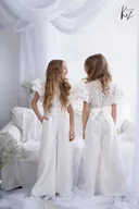 Kombinezony dla dzieci - kombinezon EMILY Kiz BY Kids komunia wesele biały rozmiar 152 - miniaturka - grafika 1