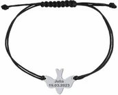 Biżuteria religijna - Bransoletka Srebrna z Gołebicą na Bierzmowanie Sznurek Prezent GRAWER - miniaturka - grafika 1