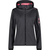 Kurtki damskie - CMP damska kurtka Softshell melanżowa z odpinanym kapturem, tytanu Mel.-Gloss, 50 - miniaturka - grafika 1