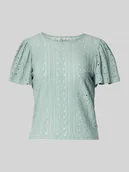 Koszulki i topy damskie - T-shirt o kroju regular fit z ażurowym wzorem model ‘RIVERSIDE’ - miniaturka - grafika 1