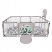 Łóżeczka i kojce - ﻿Kojec szary Dla Dzieci Boisko Kosz Bramki 100 kulek piłeczek - miniaturka - grafika 1