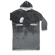 Bluzy damskie - Bluza długa/snuddie szara - miniaturka - grafika 1