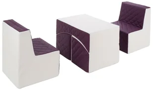 Komplet Mebelków Dla Dzieci: 2 X Fotelik + Leżanka Ekoskóra Pikowana Komplet Mebelków Dla Dzieci: 2 X Fotelik + Leżanka Ekoskóra Pikowana (Kolor: Bi.. - Krzesła obrotowe dla dzieci - miniaturka - grafika 1