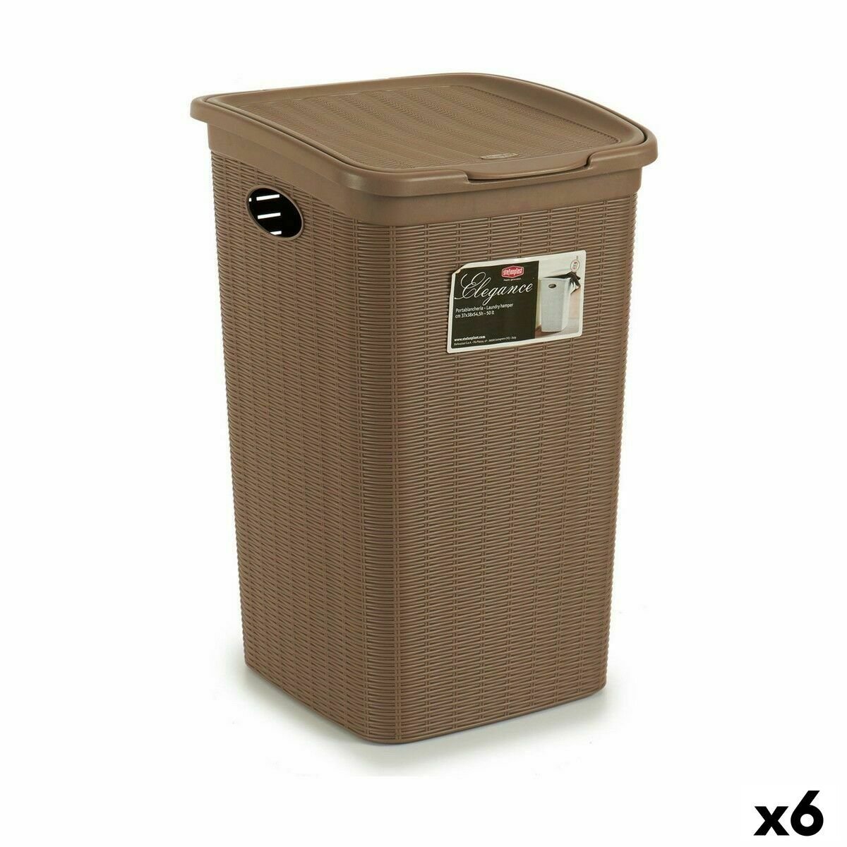 Kosz na pranie Stefanplast Elegance Beige plastikowy 50 L 36,5 x 54,5 x 38 cm (6 sztuk)