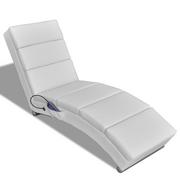 Fotele - vidaXL Elektryczny fotel do masażu, biały - miniaturka - grafika 1