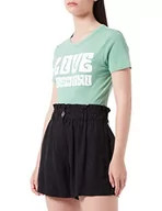 Koszulki i topy damskie - Love Moschino T-shirt damski, zielony, 44 PL - miniaturka - grafika 1