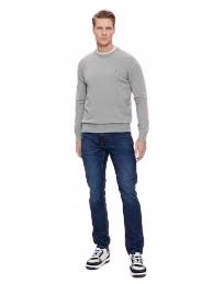 TOMMY HILFIGER SWETER MĘSKI SZARY CASUAL XL 1JQA