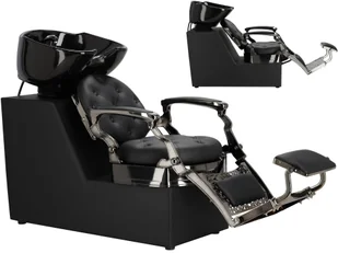 Myjnia myjka fryzjerska barberska Aaron do salonu fryzjerskiego barberskiego ruchoma ceramiczna misa armatura bateria słuchawka - Myjki fryzjerskie - miniaturka - grafika 1