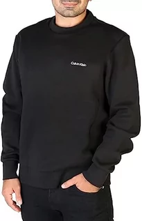 Bluzy męskie - Calvin Klein Męska bluza z mikro logo Repreve Heavy yweight Knits, Ck czarny, XXL - grafika 1