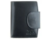 Portfele - Portfel damski Alice - skórzany, czarny, na zatrzask - miniaturka - grafika 1