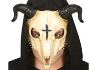 Halloween - Maska Czaszka z Rogami na Halloween - 1 szt. - miniaturka - grafika 1
