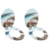 Deski sedesowe - Deski klozetowe wolnoopadające, 2 szt., MDF,  wzór w muszle - miniaturka - grafika 1