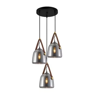Solta lampa wisząca 3-punktowa czarna/dymiona PND-24342-3A-BK-SG - Lampy sufitowe - miniaturka - grafika 1