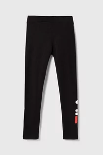 Spodnie i spodenki dla dziewczynek - Fila legginsy dziecięce kolor czarny z nadrukiem - grafika 1
