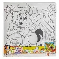 Masy plastyczne - Obraz do pomalowania na płótnie 30x30cm Pies - miniaturka - grafika 1