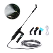 Opryskiwacze - Zasilana bateryjnie, teleskopowa elektryczna rura spryskująca z 5-metrowym wężem i 3 dyszami, akumulatorowa - miniaturka - grafika 1