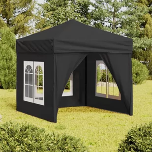 Składany namiot imprezowy ze ściankami, antracytowy, 2x2 m - Pawilony ogrodowe - miniaturka - grafika 1