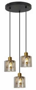 Elmo - lampa wisząca 3 płomienna czarny/złota. 3xE14 40W. - Lampy sufitowe - miniaturka - grafika 2