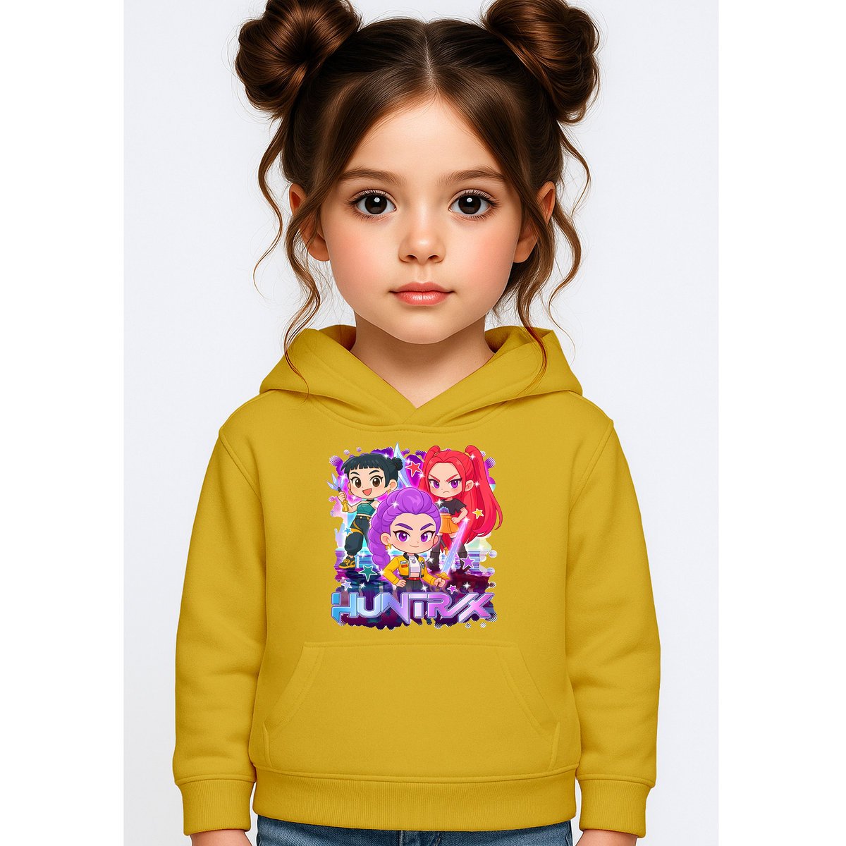 BLUZA DZIECIĘCA KPOP DEMON HUNTERS HUNTRIX 146-152 Z KAPTUREM BAWEŁNIANA