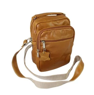 Torba męska skórzana MAGRE (PL) Pionowa Skóra Naturalna EDEK DeLuxe KARMELOWY 22 x 16 x 8 [cm] - Torby męskie - miniaturka - grafika 1