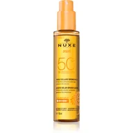 Balsamy i kremy do opalania - Nuxe Sun - Olejek do opalania twarzy i ciała SPF50 150ml - miniaturka - grafika 1