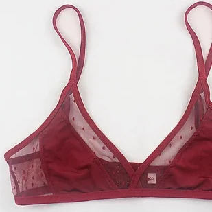 Biustonosz z wykończeniem w kropki - Biustonosze - miniaturka - grafika 1