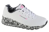 Sneakersy damskie - Skechers Uno-Loving Love 155506-Wbk Damskie Sneakersy Białe - miniaturka - grafika 1