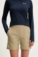 Spodnie sportowe damskie - Viking szorty outdoorowe Banao damskie kolor zielony gładkie high waist 800/27/8292 - miniaturka - grafika 1