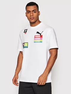 Koszulki męskie - Puma T-Shirt Love Multipl 533666 Biały Relaxed Fit - grafika 1