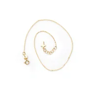 Bransoletki - Złota bransoletka na nogę 585 Krzyżyk - miniaturka - grafika 1