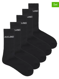 Jack & Jones Skarpety (5 par) w kolorze czarnym - Skarpetki męskie - miniaturka - grafika 1
