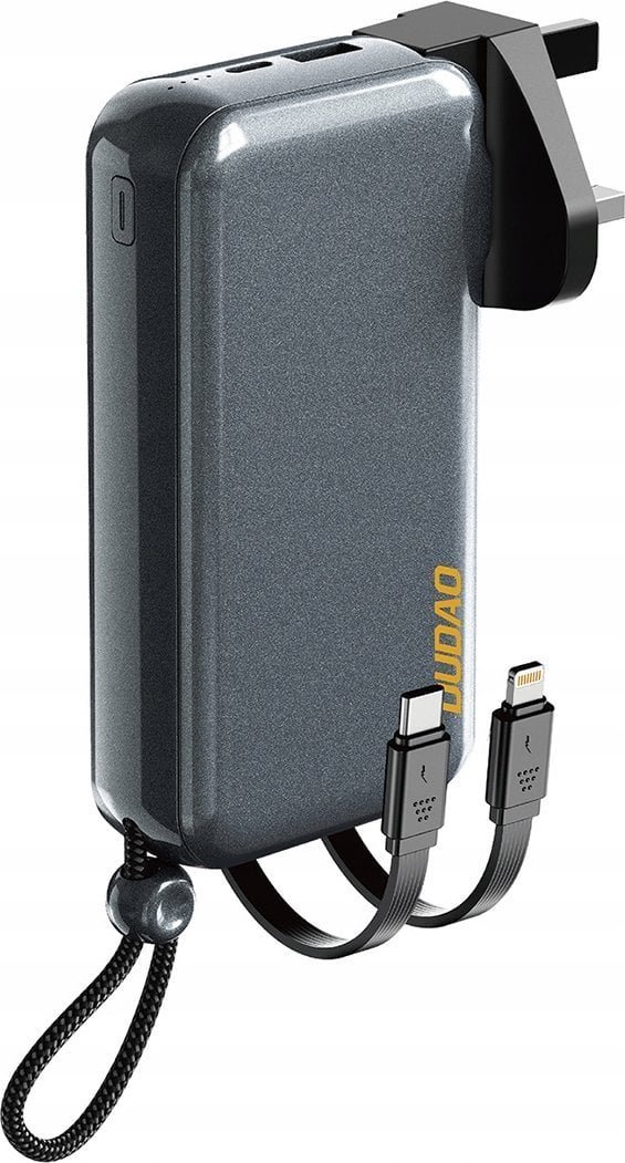 Dudao Ładowarka z powerbankiem Dudao K25 2in1 10000mAh z 3 wtyczkami - szara