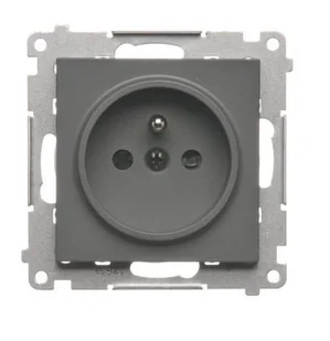 Kontakt Simon Gniazdo pojedyncze z uziemieniem Simon 55 - grafitowy mat - Gniazdka elektryczne - miniaturka - grafika 1