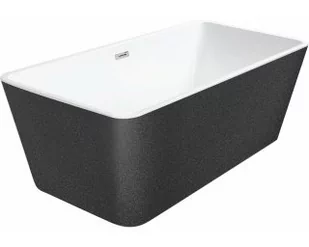 Besco WAS-160-EGR EVITA wanna wolnostojąca maskownica syfonu z przelewem grafitowa 160 x 80 - Wanny - miniaturka - grafika 3