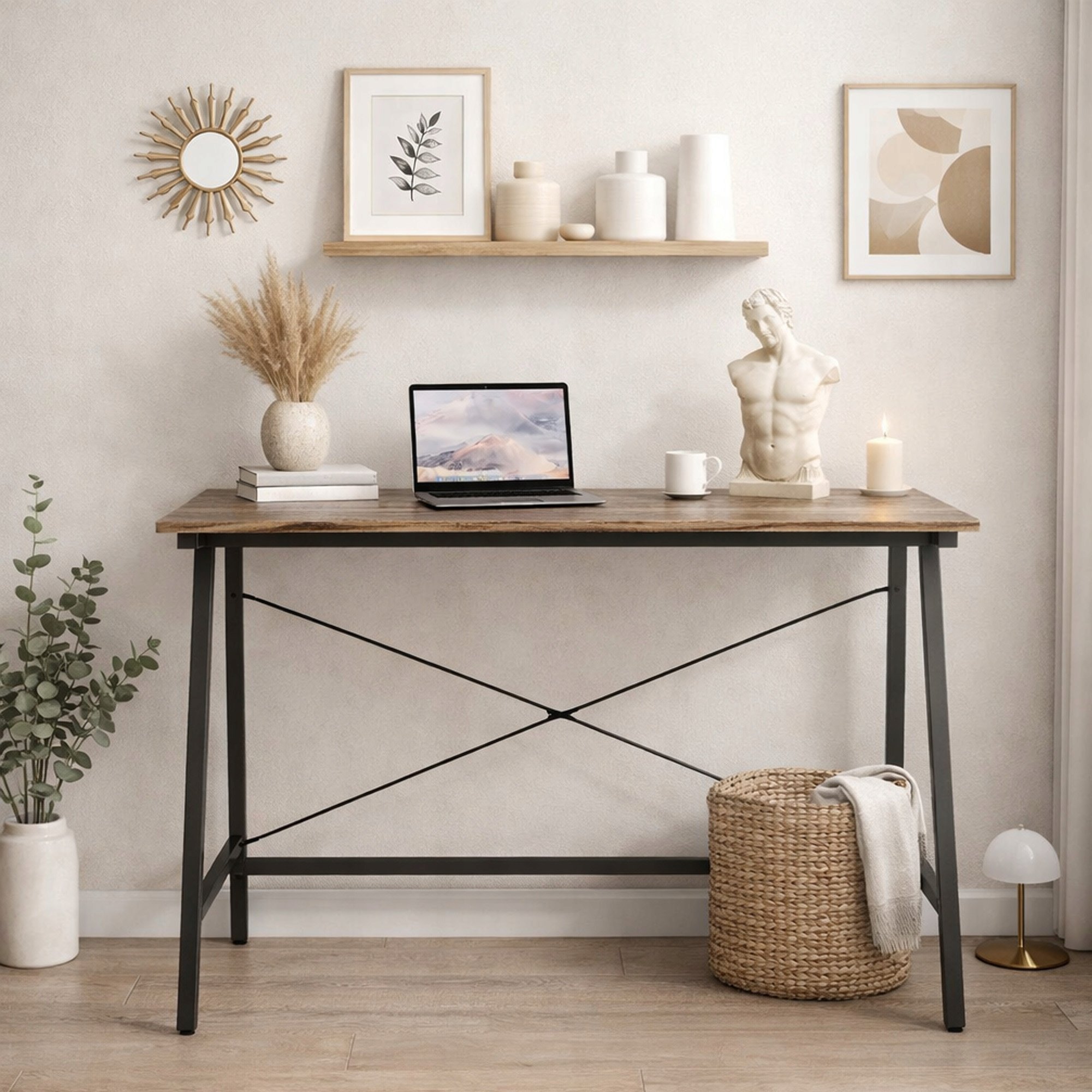 GOTEL C5B1 BIURKO SKŁADANE SZKOLNE CIEMNE DREWNO RUSTICAL