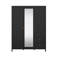 Szafy - Madrid szafa 199x150x59cm, 2 drzwi, 1 drzwi z lustrem, 2 szuflady matowy czarny. - miniaturka - grafika 1