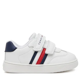 Sneakersy Tommy Hilfiger Stripes Low Cut Velcro Sneaker T1X9-33839-1355 M Biały - Buty dla chłopców - miniaturka - grafika 1