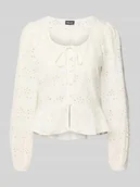 Bluzki damskie - Bluzka z długim rękawem o kroju relaxed fit z czystej bawełny model ‘FARMORINE’ - miniaturka - grafika 1