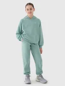 Spodnie i spodenki dla dziewczynek - 4F Spodnie dresowe joggery dziewczęce - turkusowe 122 (6-7 lat) - miniaturka - grafika 1