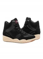 Botki damskie - SKECHERS BOTKI SPORTOWE CZARNE Z BEŻOWĄ PODESZWĄ SKÓRZANE 35 3DA - miniaturka - grafika 1