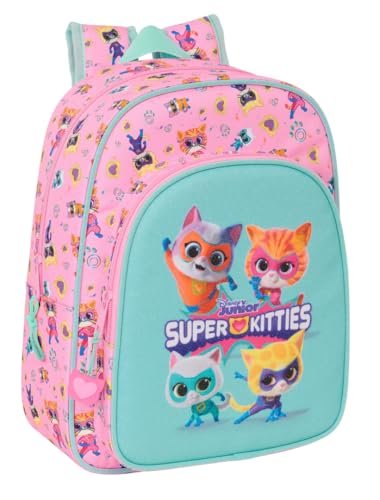 Safta SUPERKITTIES - Animowany plecak szkolny dla dzieci, plecak dziecięcy, plecak dziecięcy, odpowiedni do wózka, idealny dla dzieci w wieku szkolnym, wygodny i wszechstronny, jakość i wytrzymałość,