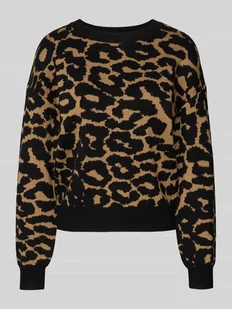 Sweter z dzianiny o kroju regular fit z mieszanki wiskozy model ‘SILJEANIMAL’ - Swetry damskie - miniaturka - grafika 1