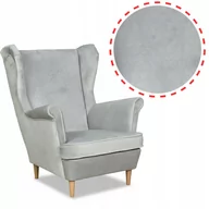 Fotele - Fotel uszak Angelo plaster miodu jasny szary - miniaturka - grafika 1