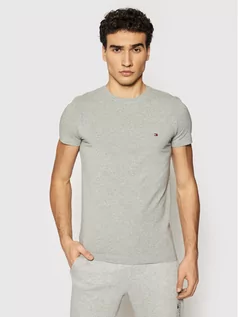 Koszulki męskie - Tommy Hilfiger T-Shirt 867896625 Szary Slim Fit - grafika 1