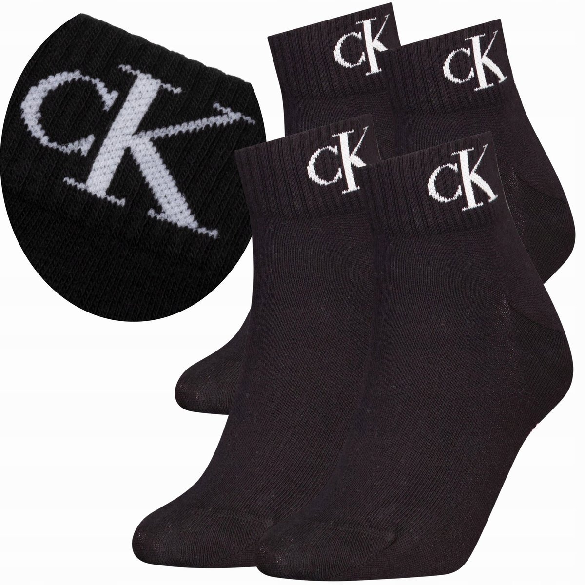 Calvin Klein Skarpetki Stopki 2 Pary 35-38 Czarny Ck